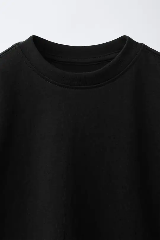 Siyah Uzun Kollu Oversize Tişört – görsel 2