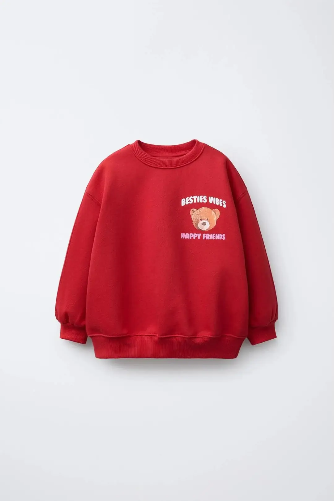 Kırmızı Ayıcık Baskılı Sweatshirt – görsel 1