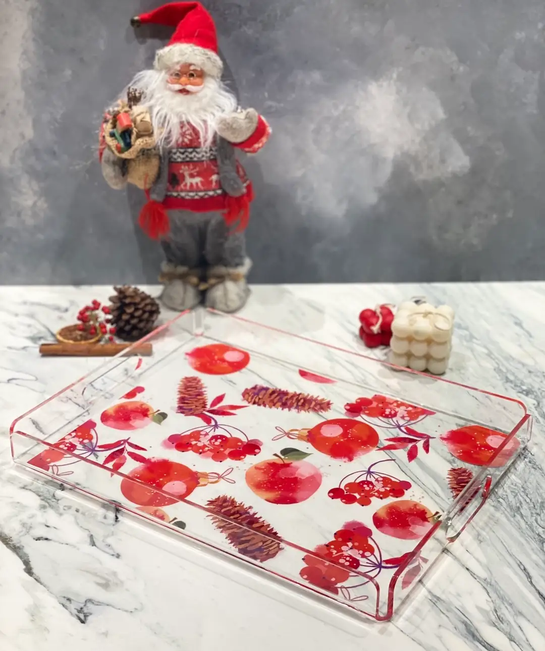 Christmas Decorations Plexi Tray