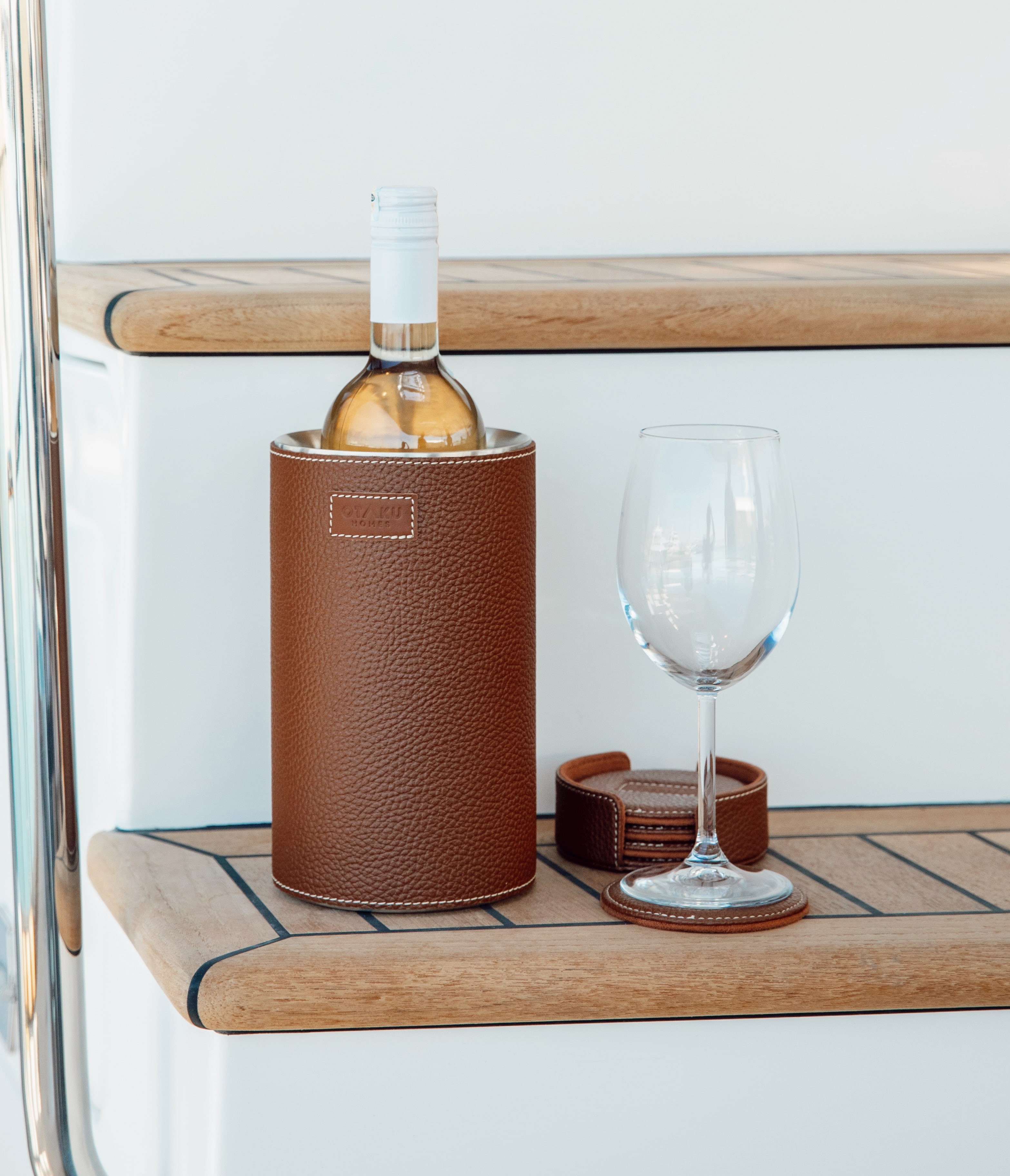 Leather Wrapped Bottle Cooler