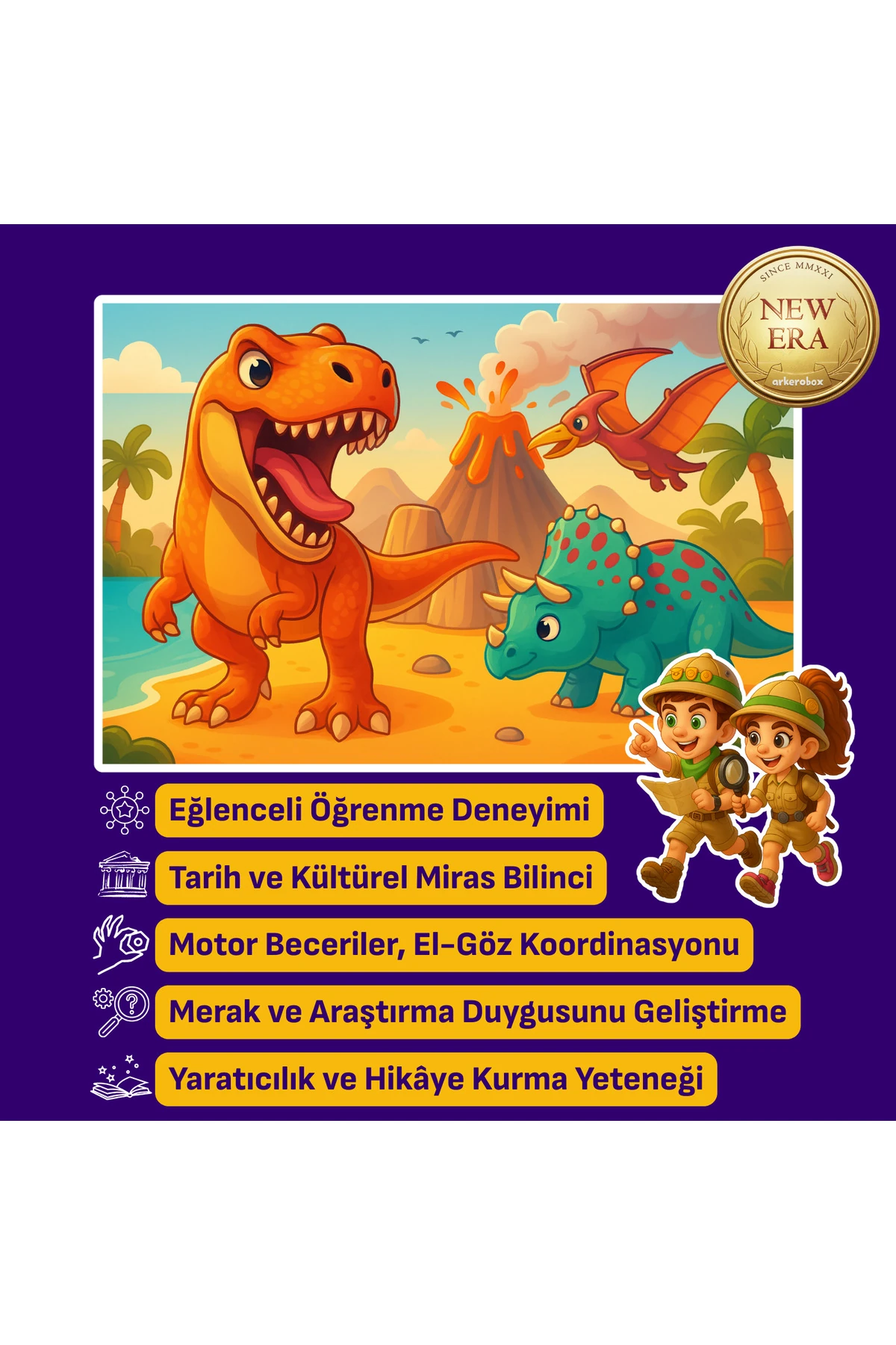 Dinosaur Park New Era | Eğitici Kazı Seti | Arkerobox