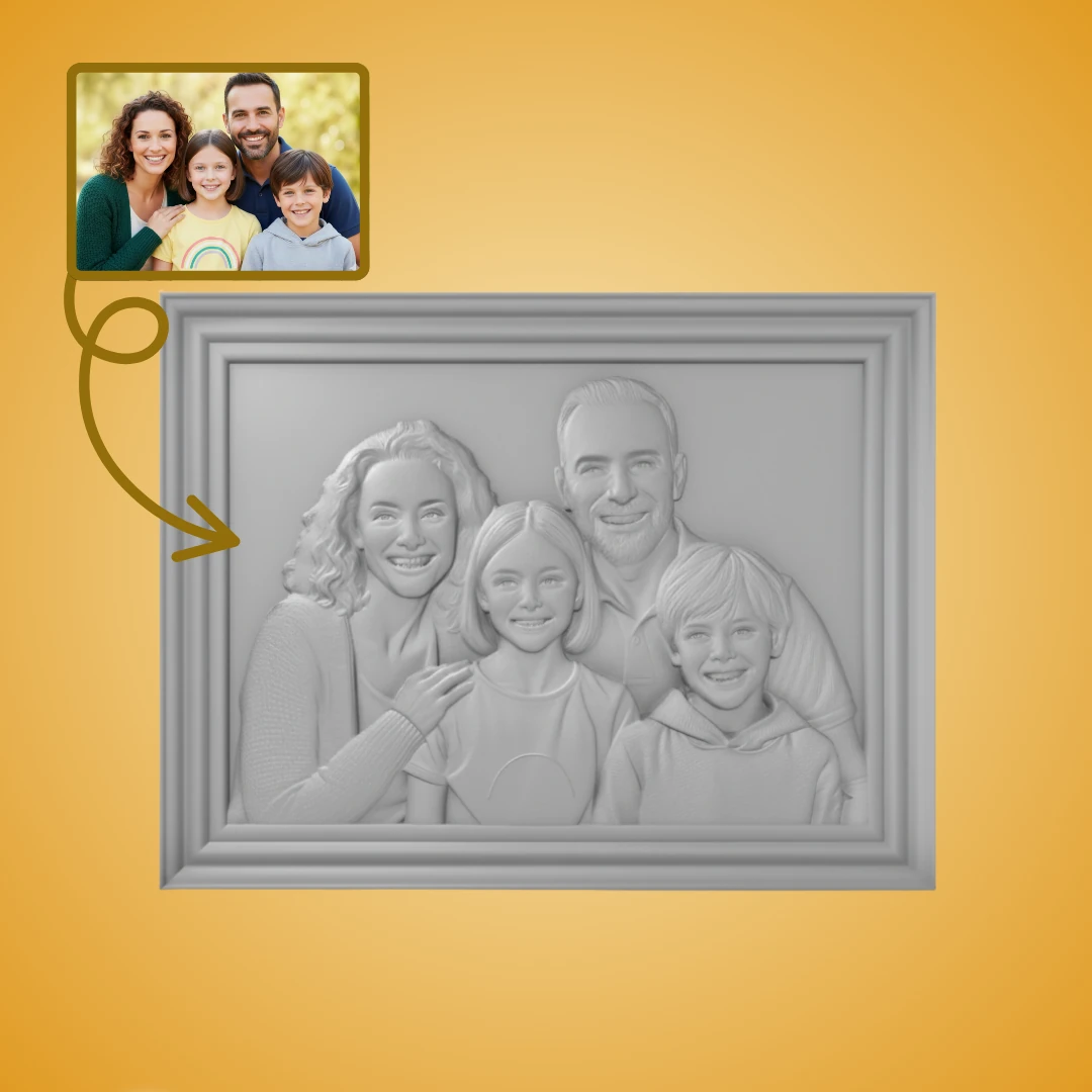 Kişiye Özel Fotoğraf Rölyefi - Fotoğraf Üzerinden Kabartmalı Tasarım