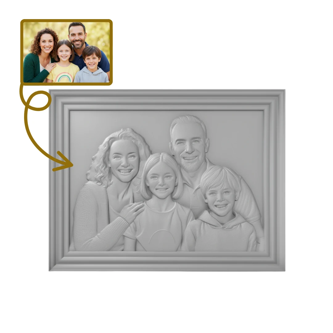 Kişiye Özel Fotoğraf Rölyefi - Fotoğraf Üzerinden Kabartmalı Tasarım
