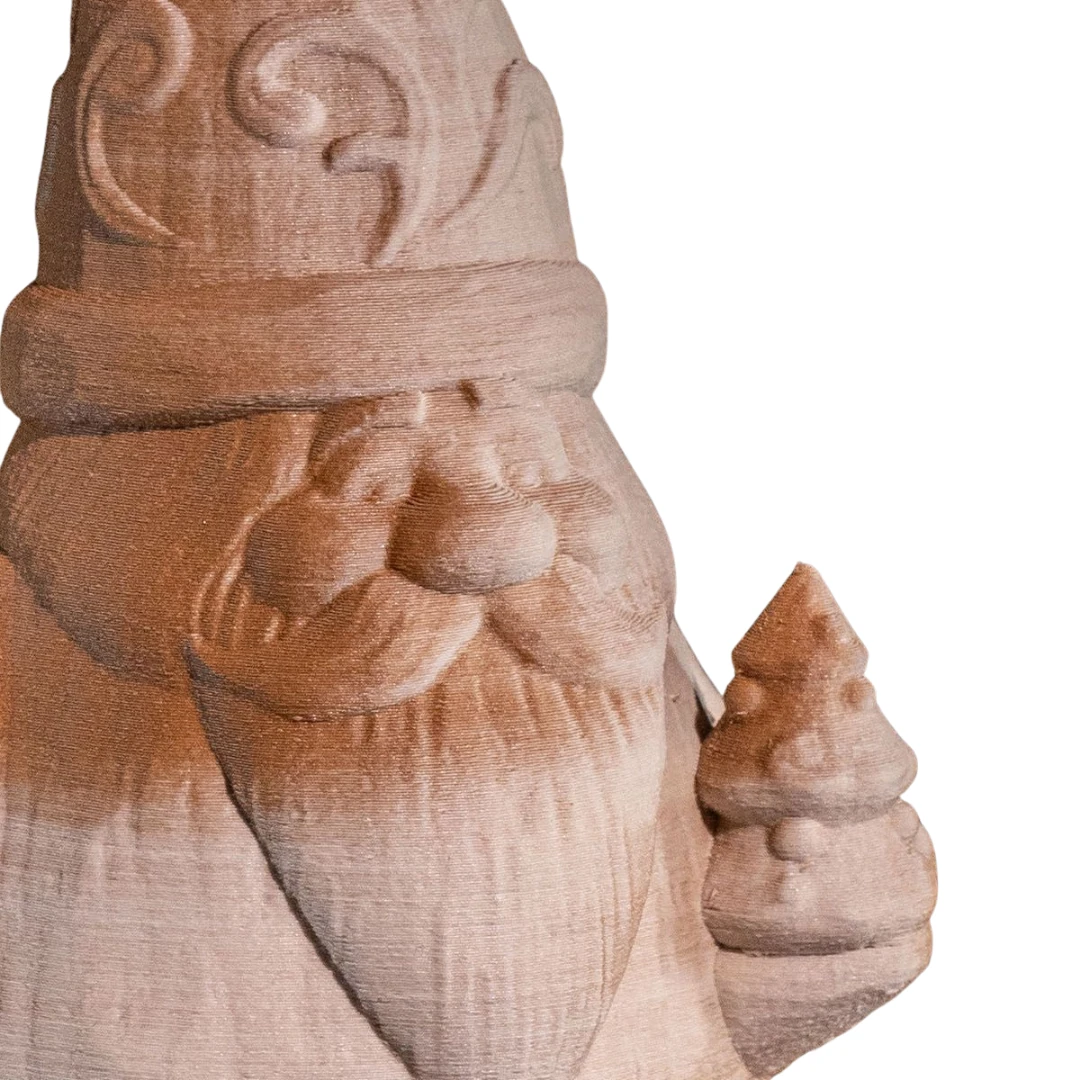 Oyma Tarzda Noel Baba - Ahşap Görünümlü Yılbaşı Figürü