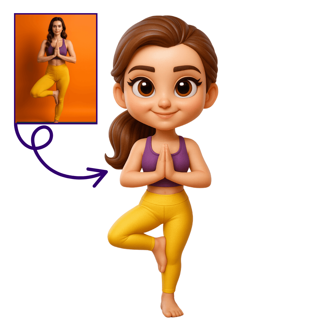 Kişiye Özel Pixar Tarzı Yoga Pozu Funko Pop 3D Figür