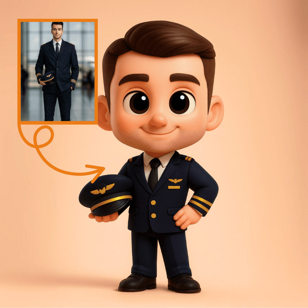 Pilotlar İçin Kişiye Özel 3D Figür - Karikatür Tarzı Oyuncak