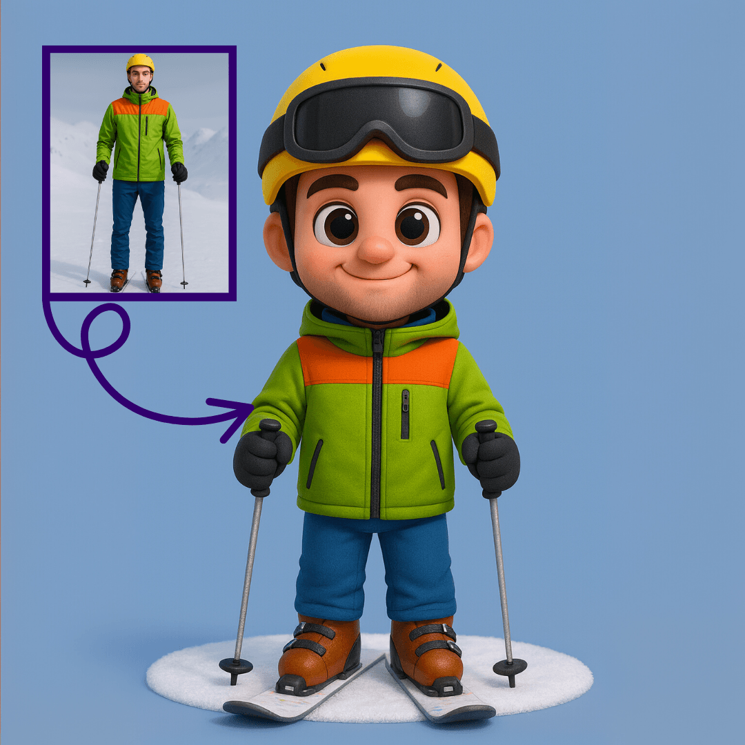 Kayakçılar İçin Kişiye Özel 3D Figür - Karikatür Tarzı Oyuncak
