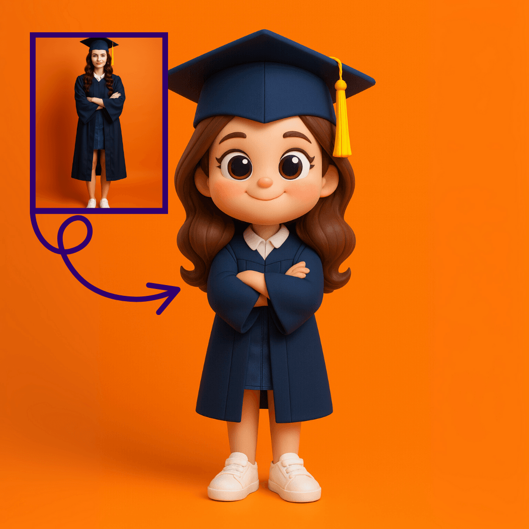 Mezuniyet İçin Kişiye Özel 3D Figür - Karikatür Tarzı Oyuncak