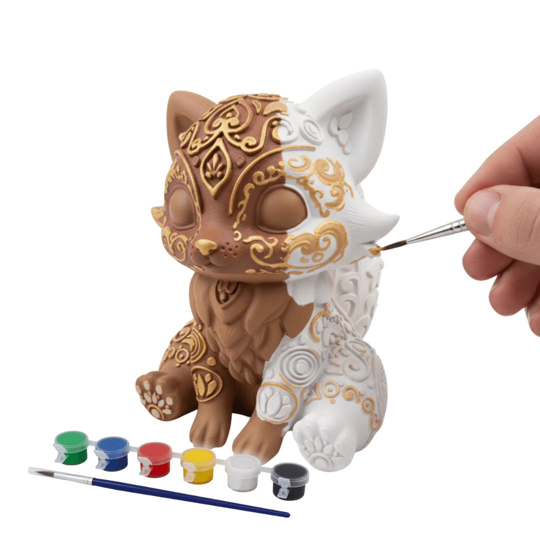 Tilki Figürü - Boyanabilir 3D Figür