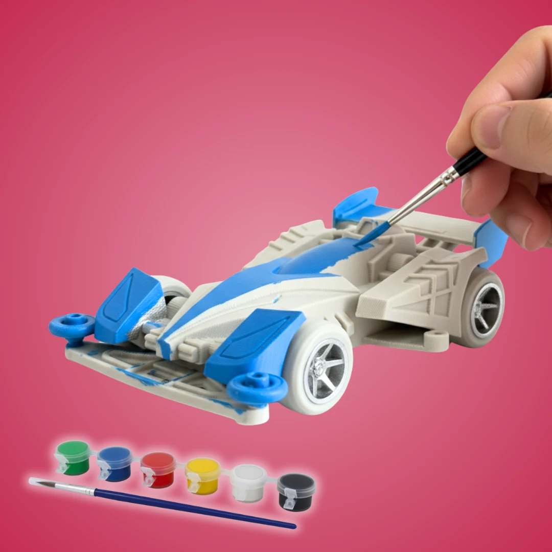 Yarış Araba Figürü - Boyanabilir 3D Figür