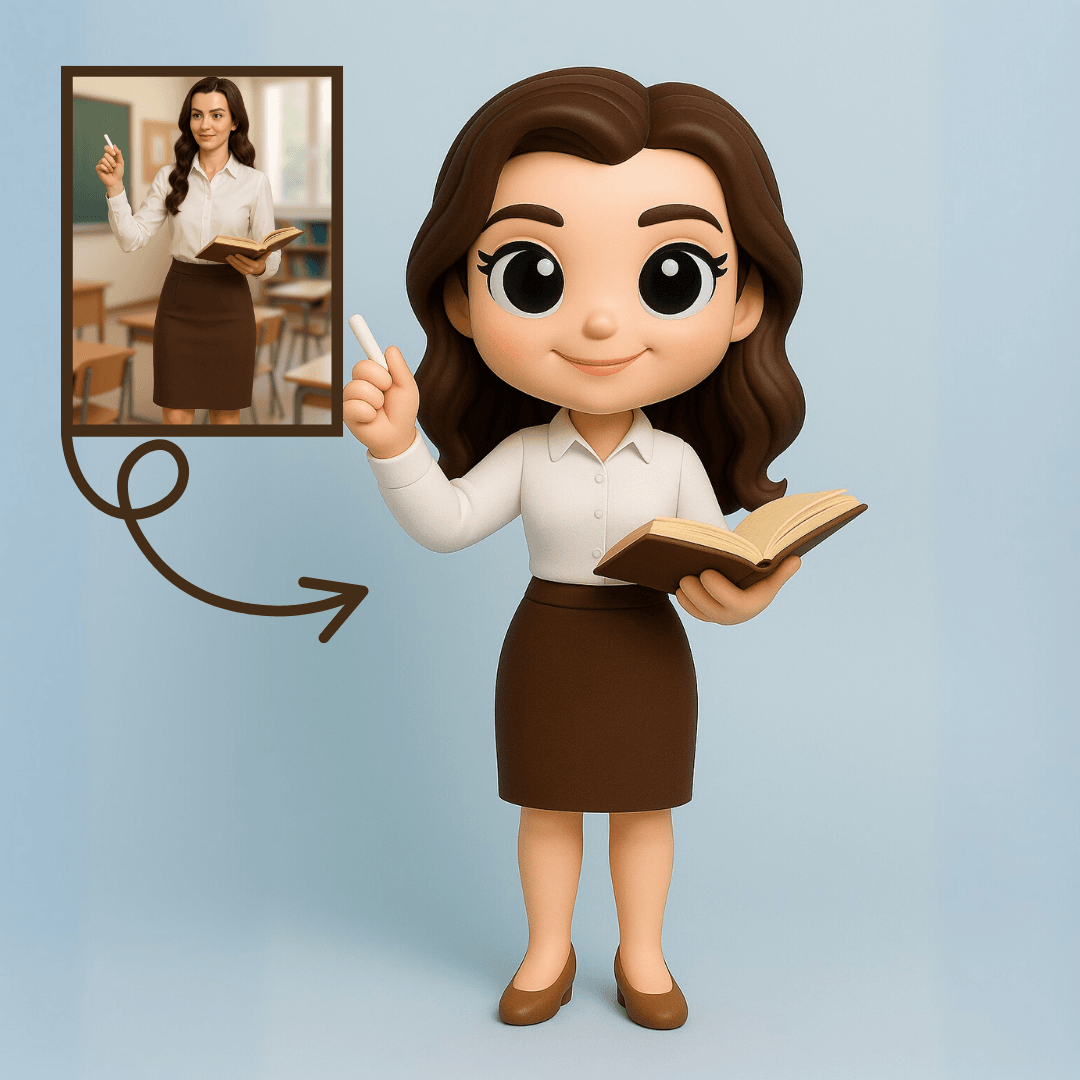 Öğretmenler İçin Kişiye Özel 3D Figür - Karikatür Tarzı Oyuncak