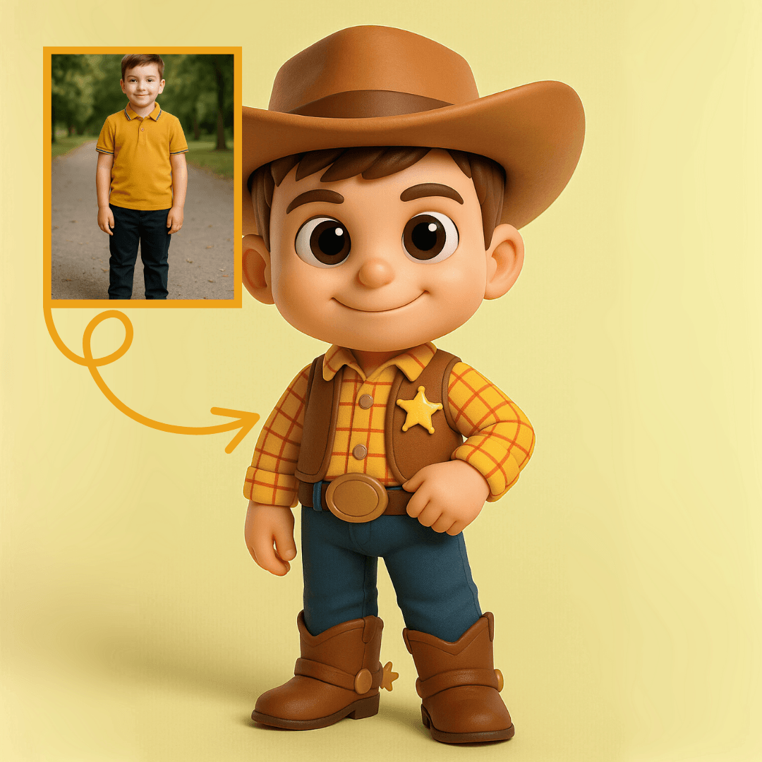 Kovboy Figürü - Çocuklar İçin Kişiye Özel 3D Figür