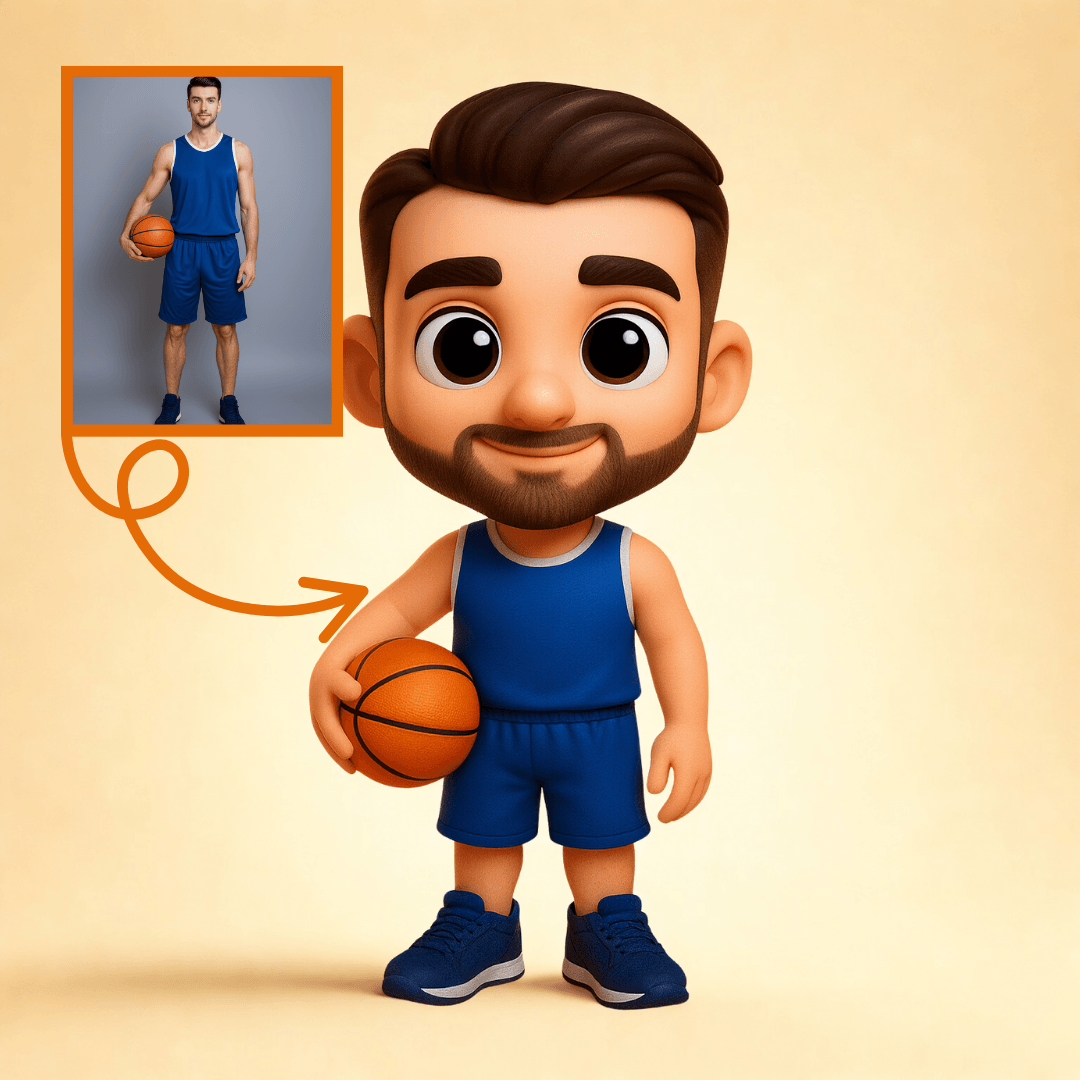 Basketbolcular İçin Kişiye Özel 3D Figür - Karikatür Tarzı Oyuncak