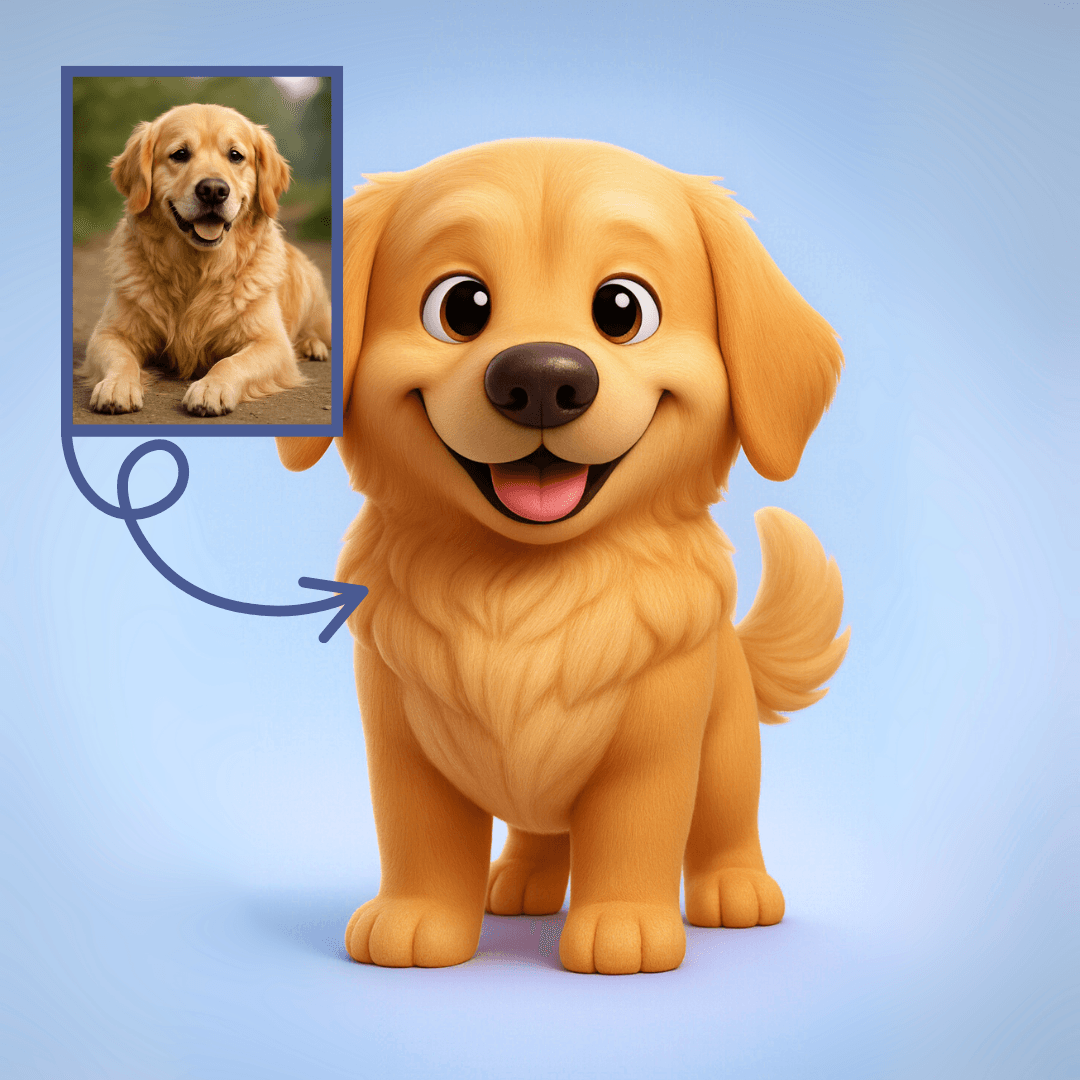 Golden Retriever Köpek Figürü - Kişiye Özel 3D Figür
