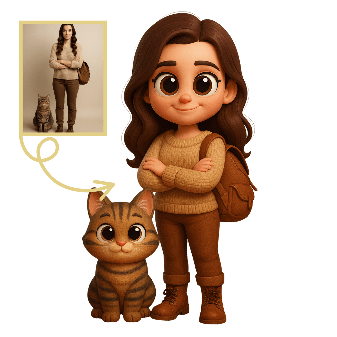 Kedi Dostları İçin Kişiye Özel 3D Figür - Karikatür Tarzı Oyuncak