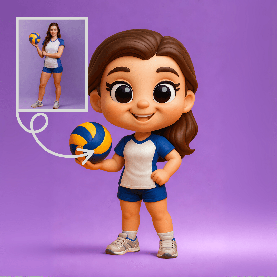 Voleybolcular İçin Kişiye Özel 3D Figür- Karikatür Tarzı Oyuncak