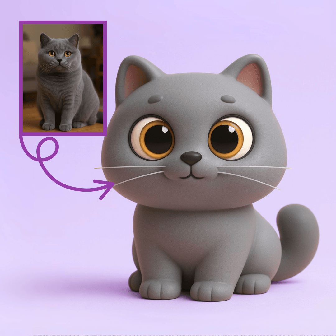 British Shorthair Kedi Figürü - Kişiye Özel 3D Figür