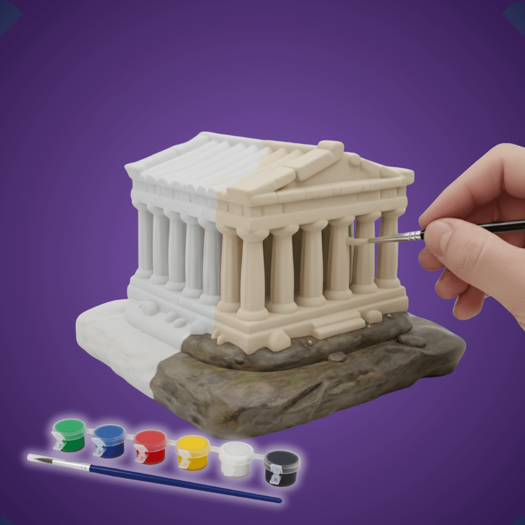 Parthenon Tapınağı Figürü - Boyanabilir 3D Figür