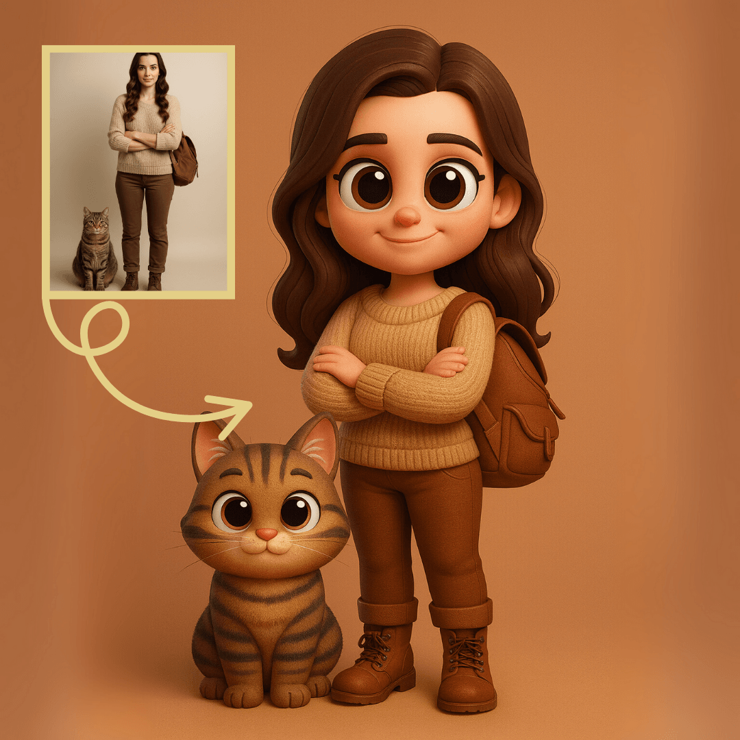 Kedi Dostları İçin Kişiye Özel 3D Figür - Karikatür Tarzı Oyuncak