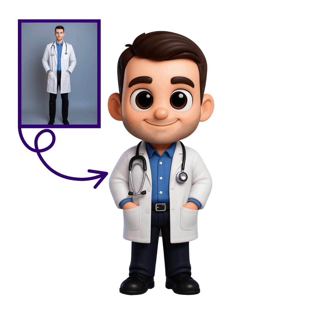 Doktorlar İçin Kişiye Özel 3D Figür - Karikatür Tarzı Oyuncak