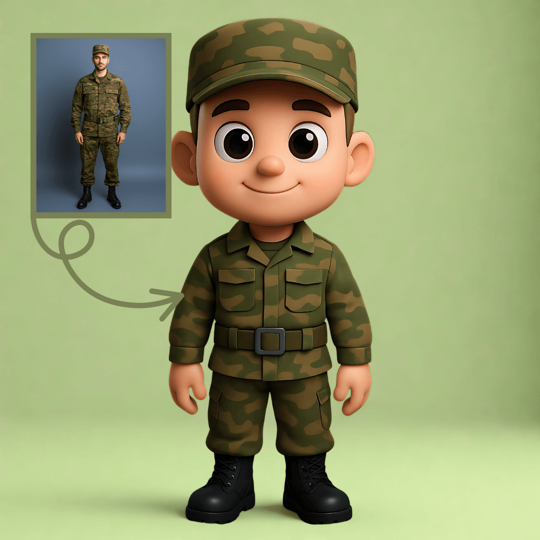 Askerler İçin Kişiye Özel 3D Figür - Karikatür Tarzı Oyuncak