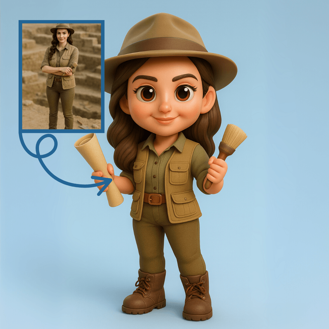 Arkeolog Figürü - Kişiye Özel 3D Figür