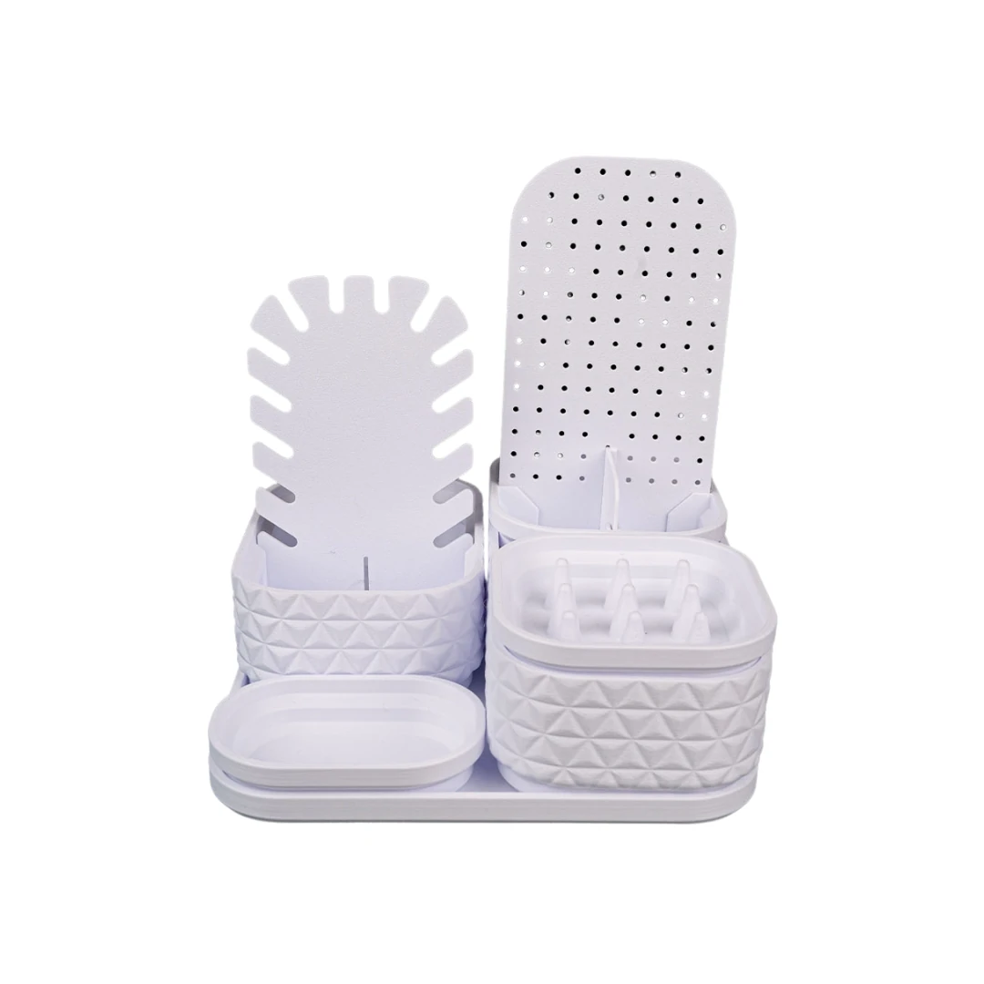 Beyaz Takı ve Makyaj Düzenleyici - Çok Bölmeli Organizer