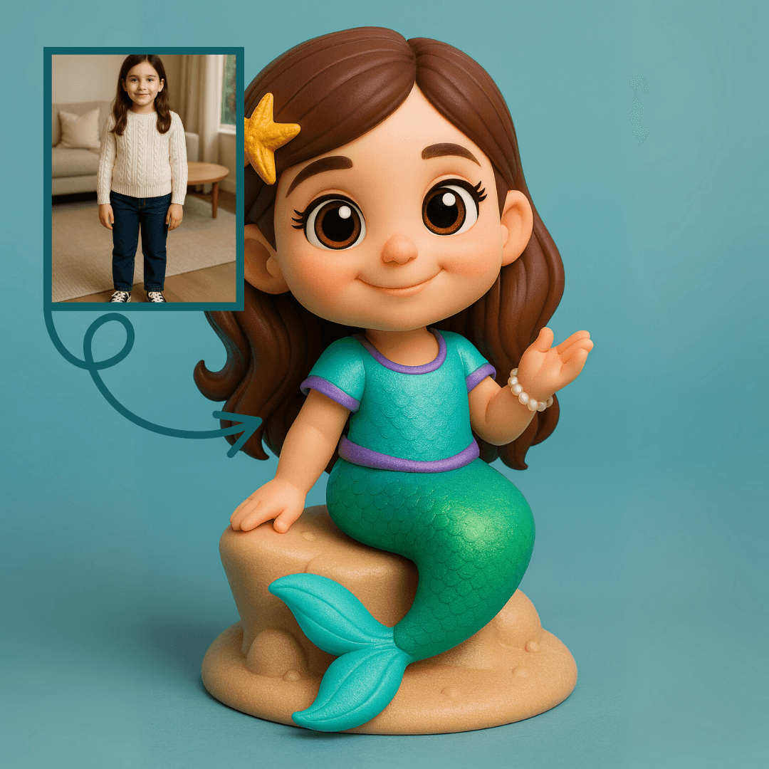 Deniz Kızı Figürü - Çocuklar İçin Kişiye Özel 3D Figür