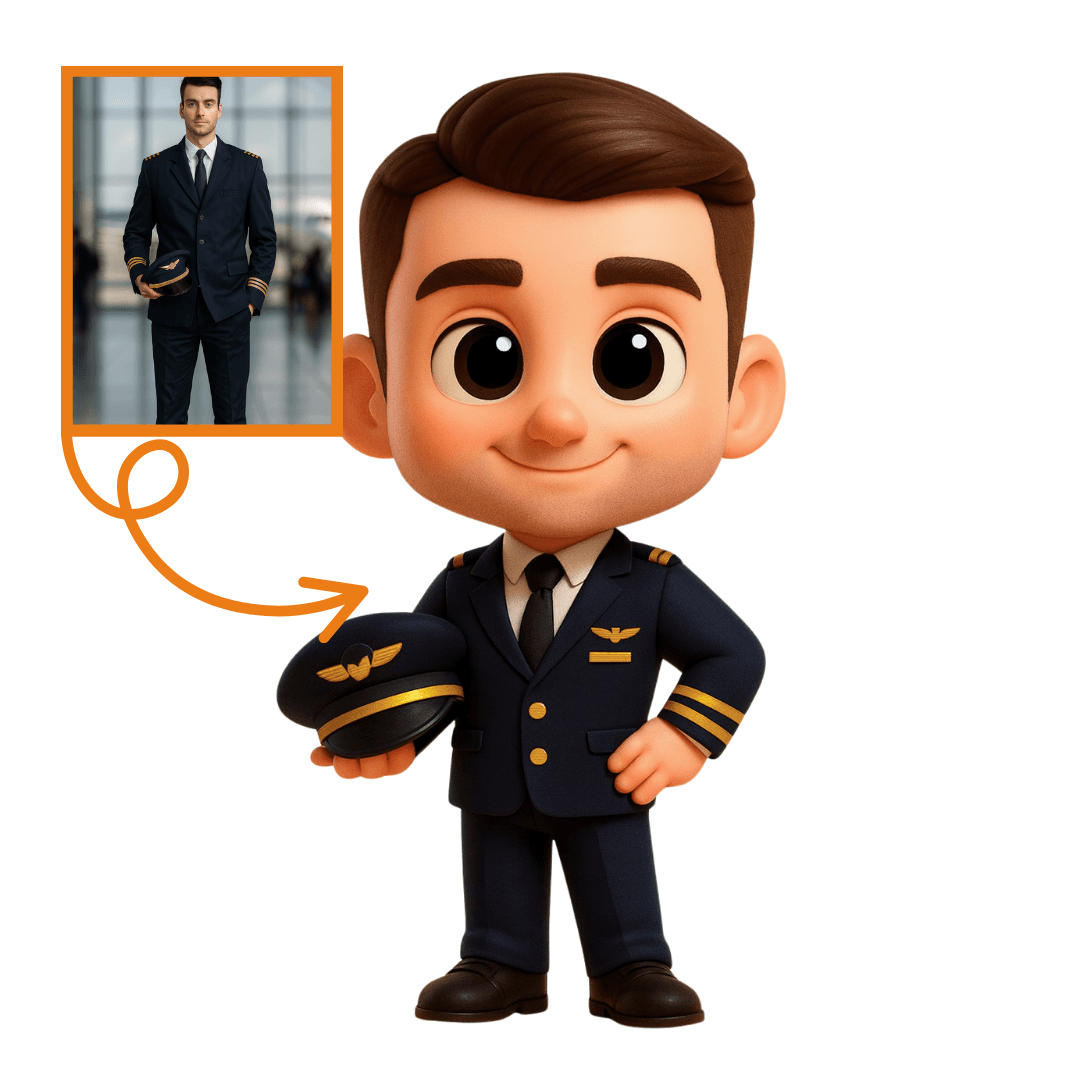 Pilotlar İçin Kişiye Özel 3D Figür - Karikatür Tarzı Oyuncak