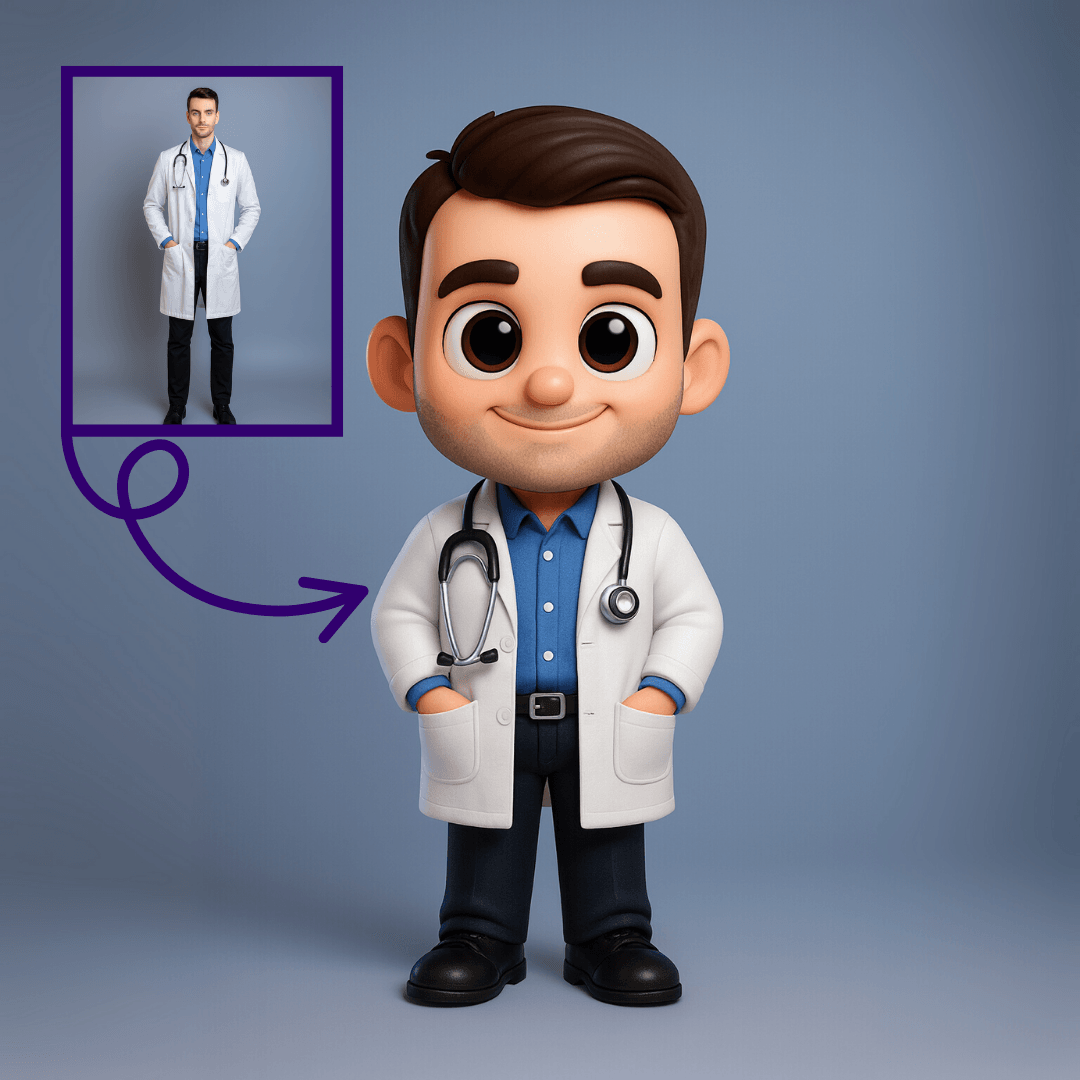 Doktorlar İçin Kişiye Özel 3D Figür - Karikatür Tarzı Oyuncak