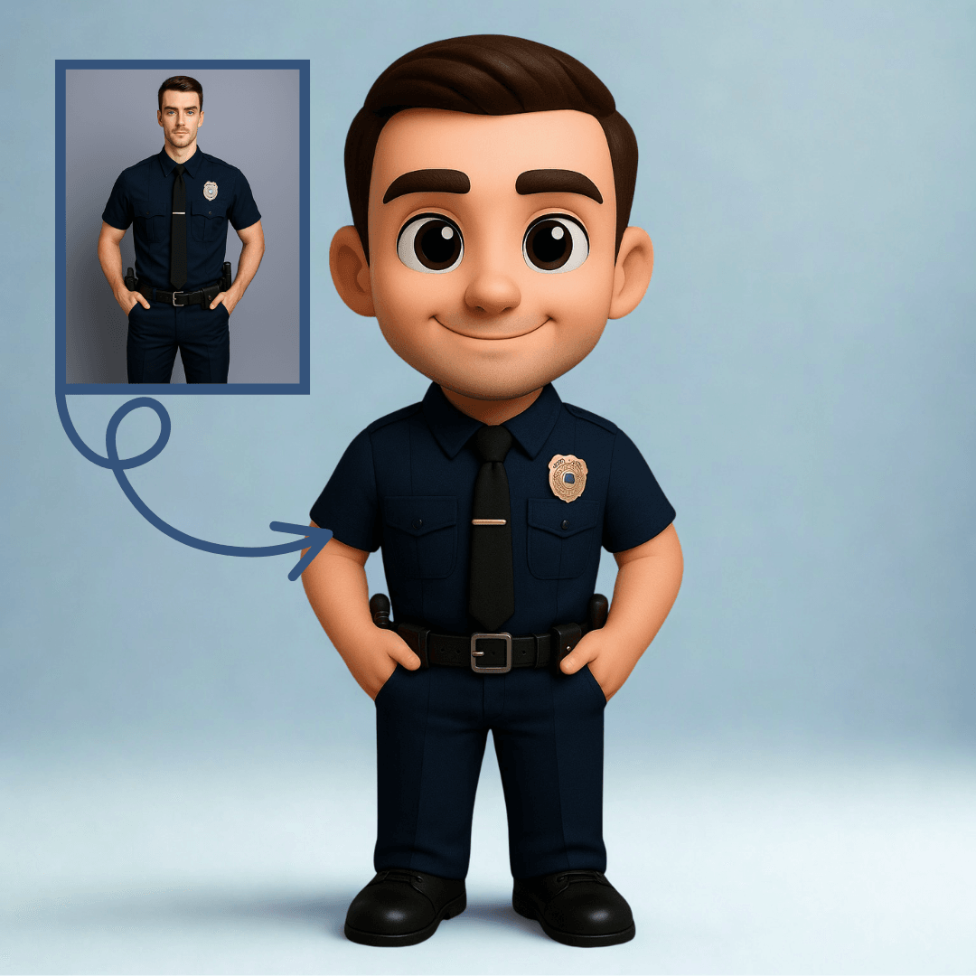 Polisler İçin Kişiye Özel 3D Figür - Karikatür Tarzı Oyuncak