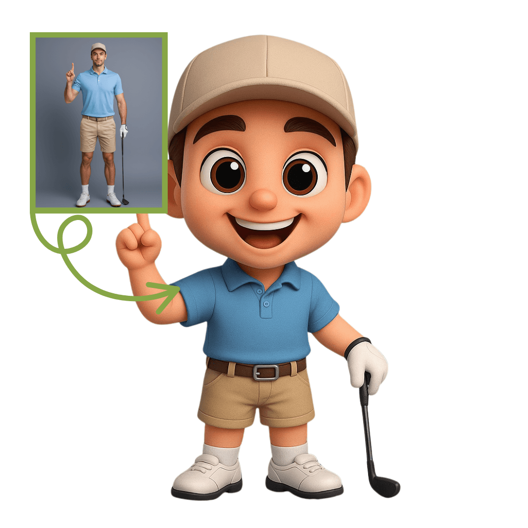 Golfçüler İçin Kişiye Özel 3D Figür - Karikatür Tarzı Oyuncak