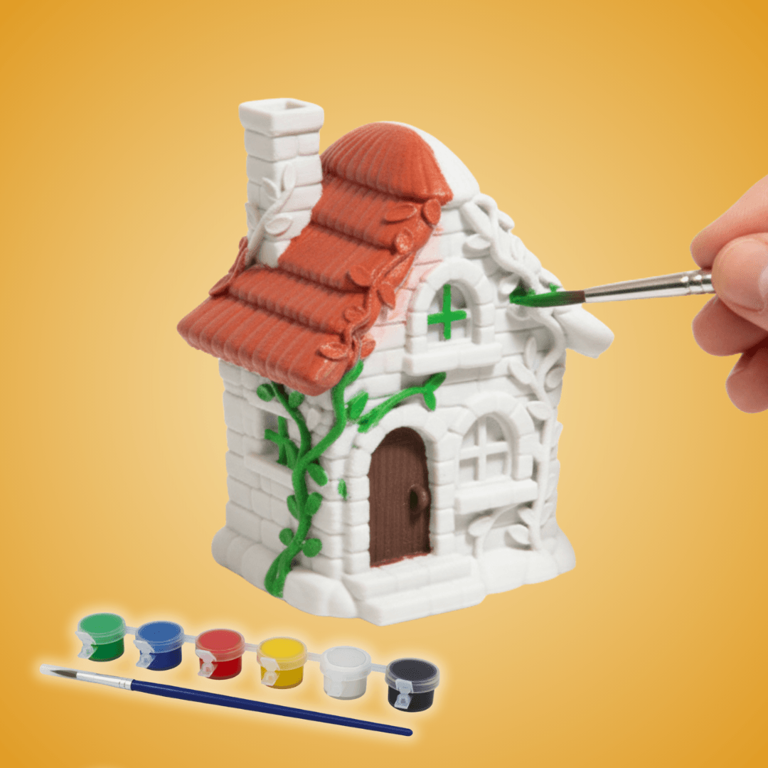 Sarmaşıklı Ev Figürü - Boyanabilir 3D Figür