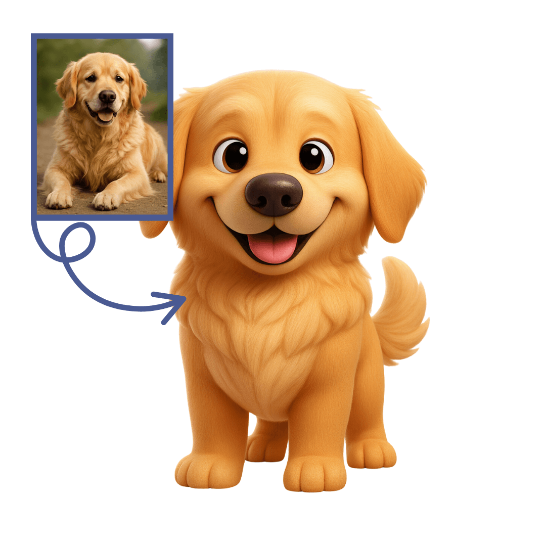 Golden Retriever Köpek Figürü - Kişiye Özel 3D Figür