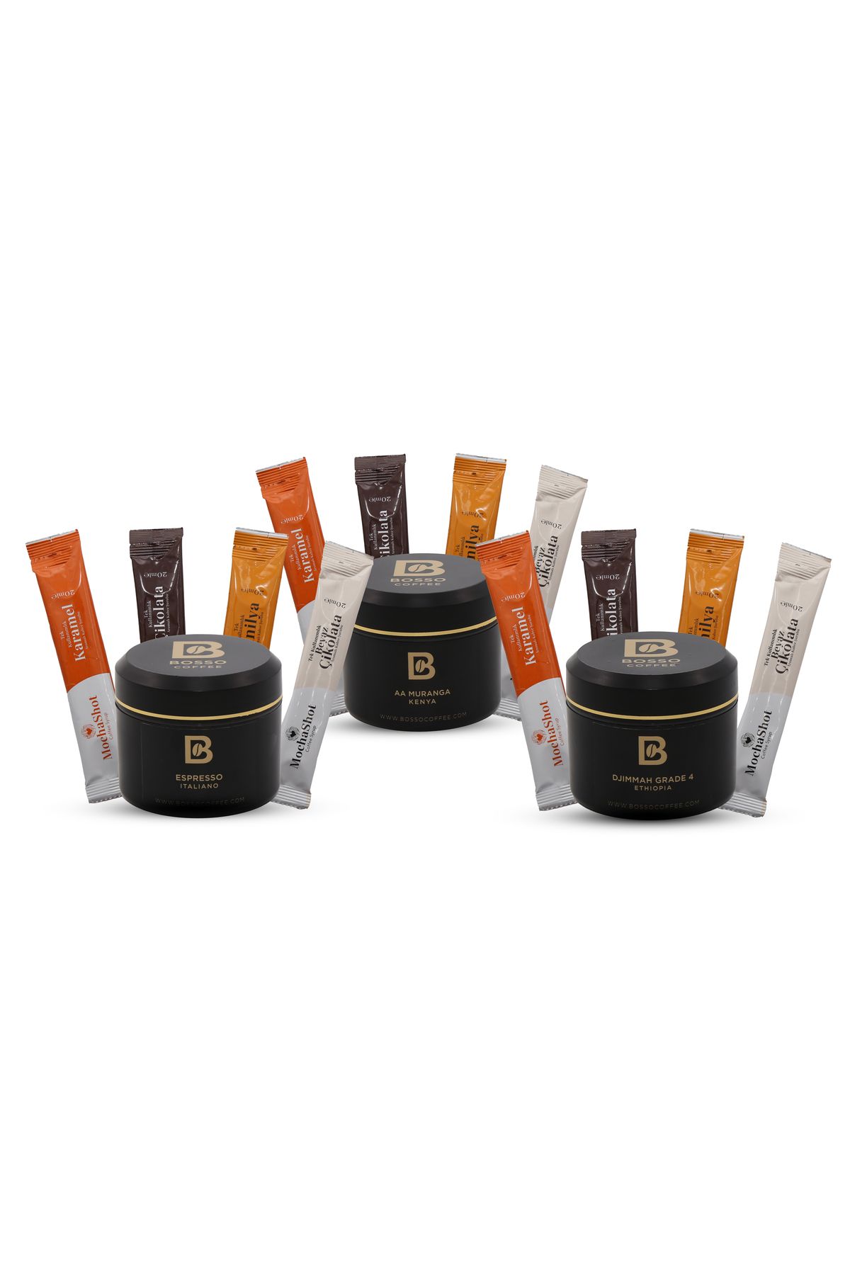 Bosso Signature Ground Espresso - 3'lü Set + 12 Tek Kullanımlık Sos Hediyesi