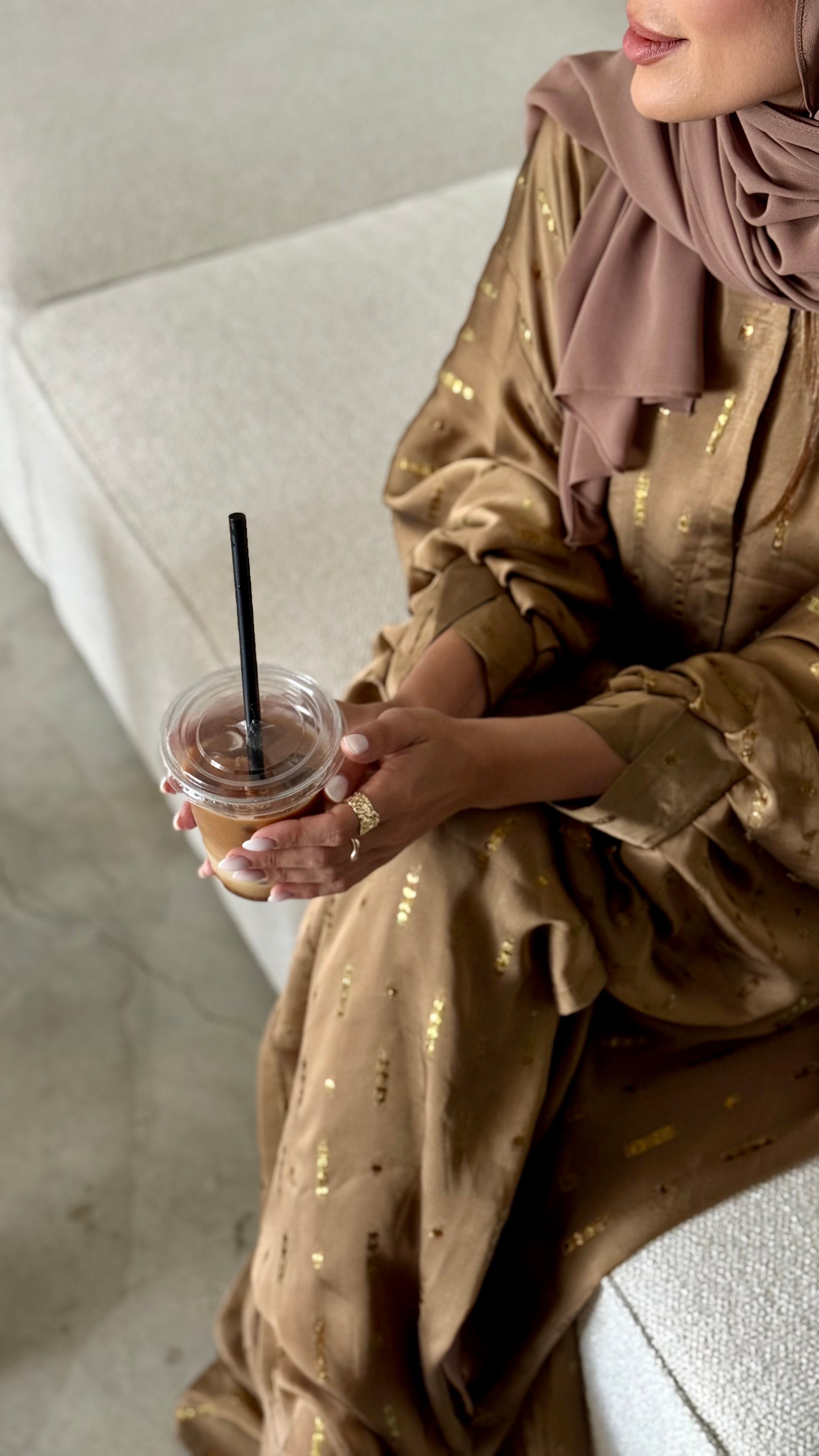 SİLKY ABAYA- Hardal Renk