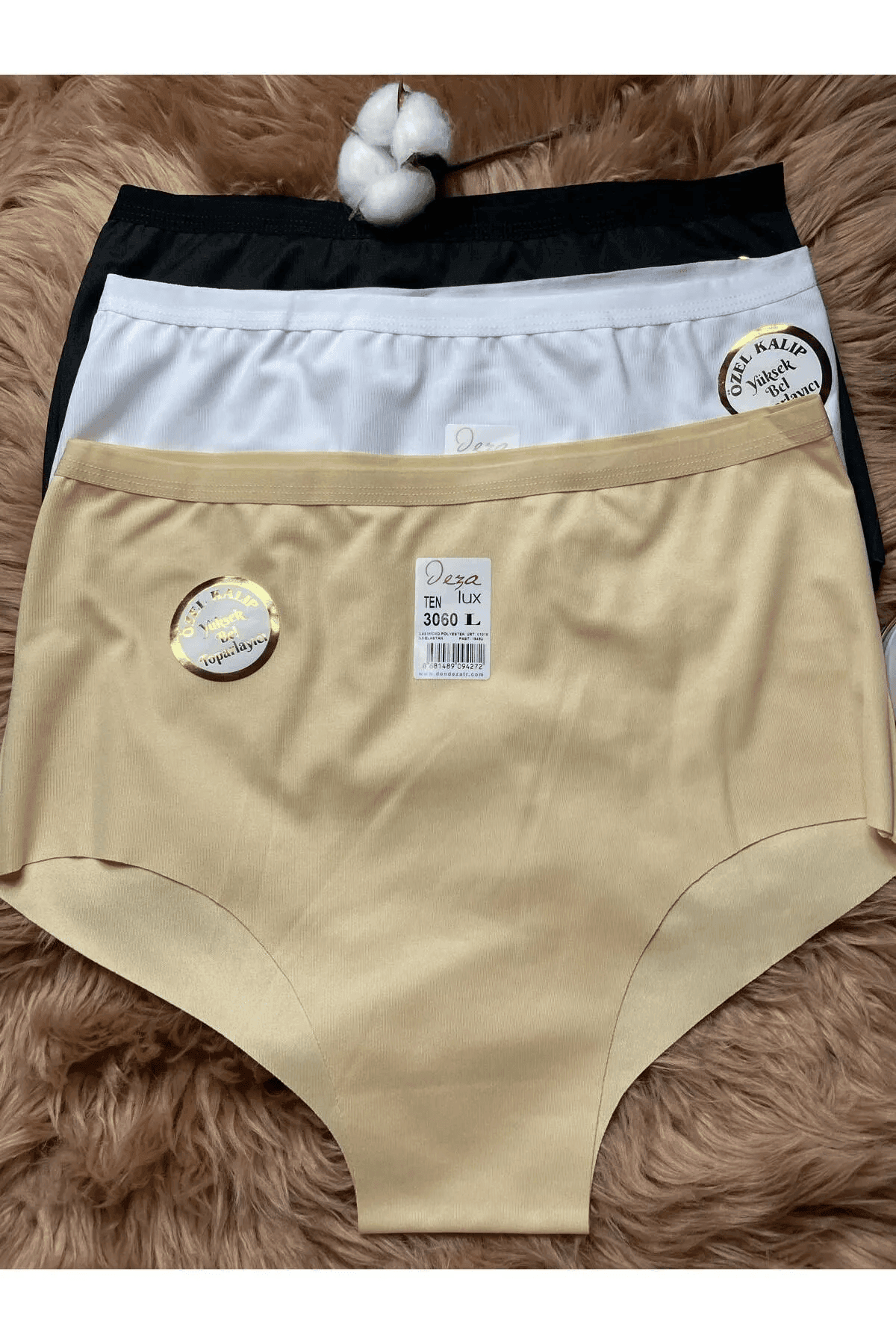 3'lü paket kadın lazer kesim beli lastikli iz yapmaz külot ( 3 adet )
