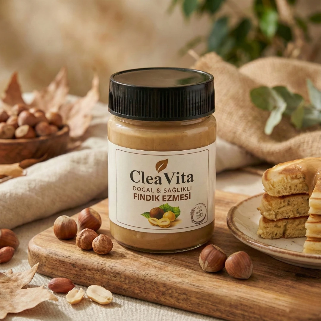 CleaVita %100 Doğal Fındık Ezmesi 300 g – Katkısız, Şekersiz, Saf Giresun Fındığı