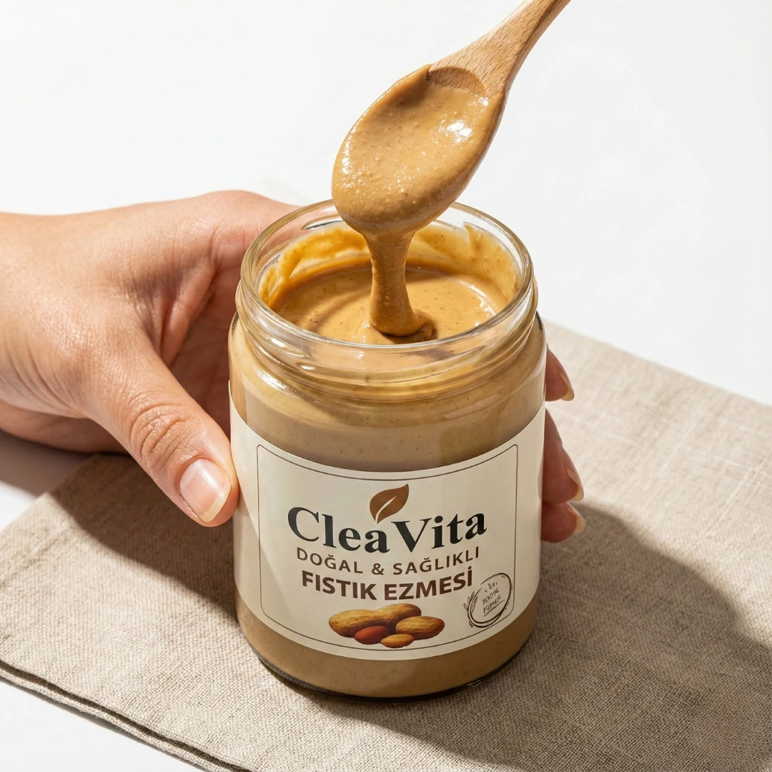 CleaVita %100 Doğal Yer Fıstığı Ezmesi 300 g – Katkısız, Şekersiz, Yüksek Protein