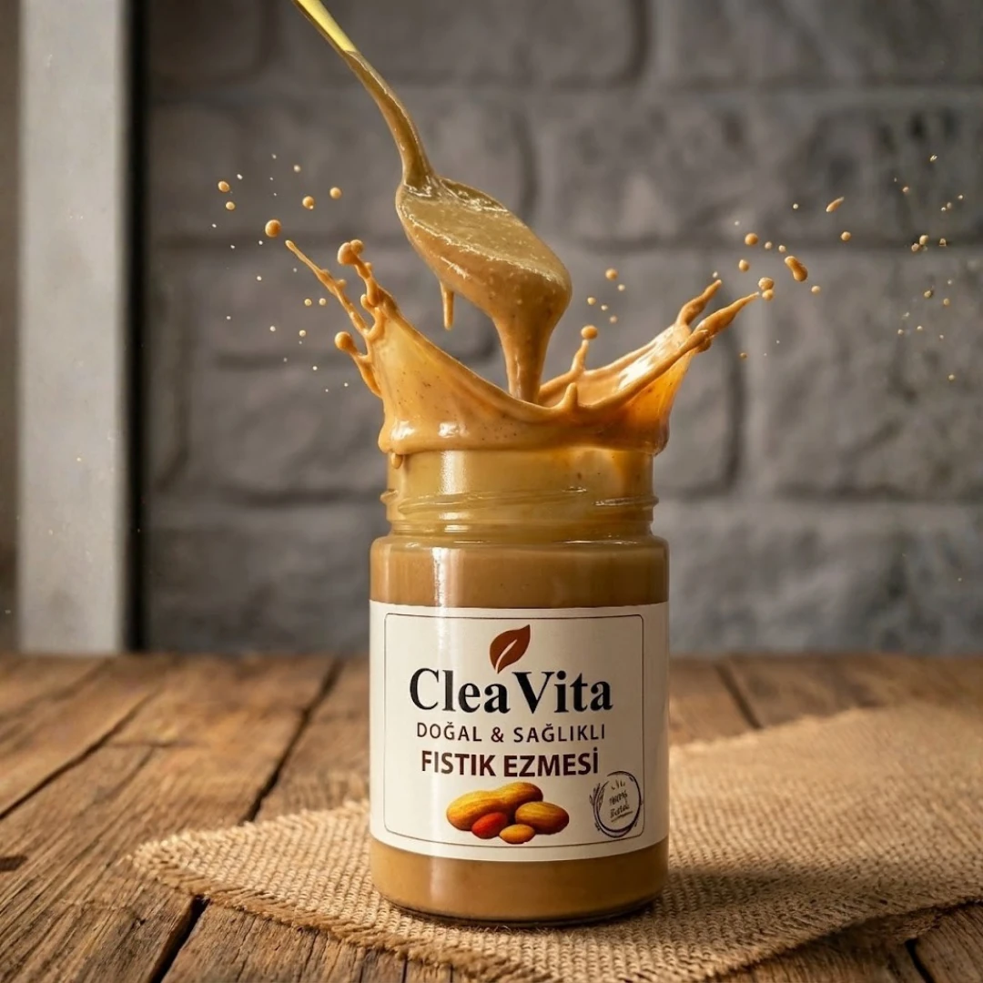 CleaVita 3'lü Paket %100 Doğal Yer Fıstığı Ezmesi 300 g – Katkısız, Şekersiz, Yüksek Protein