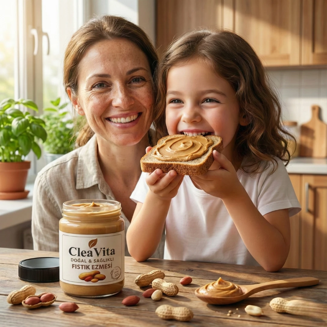 CleaVita 3'lü Paket %100 Doğal Yer Fıstığı Ezmesi 300 g – Katkısız, Şekersiz, Yüksek Protein