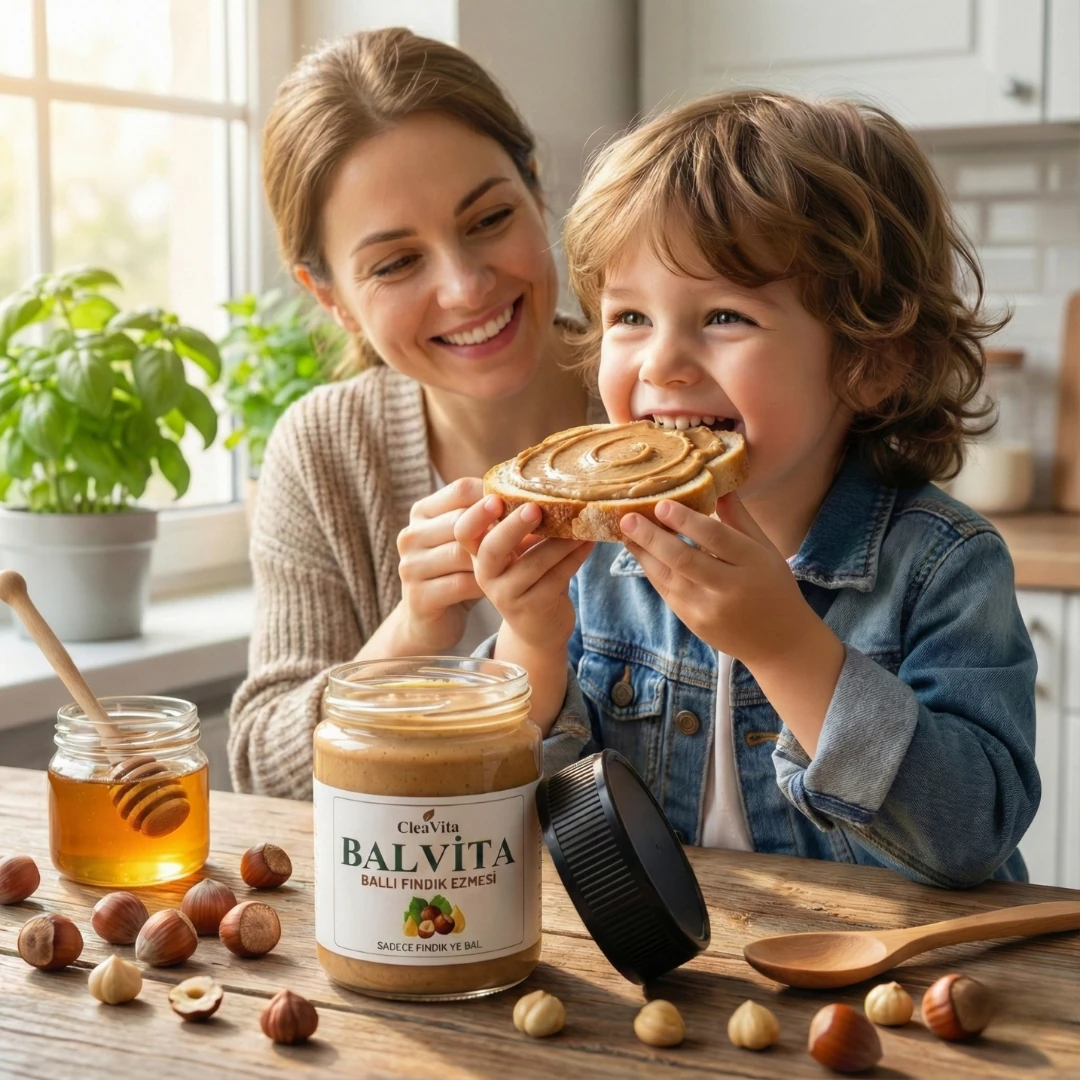 CleaVita BalVita Ballı Fındık Ezmesi 300 g – Katkısız, Rafine Şekersiz, Doğal Bal ile