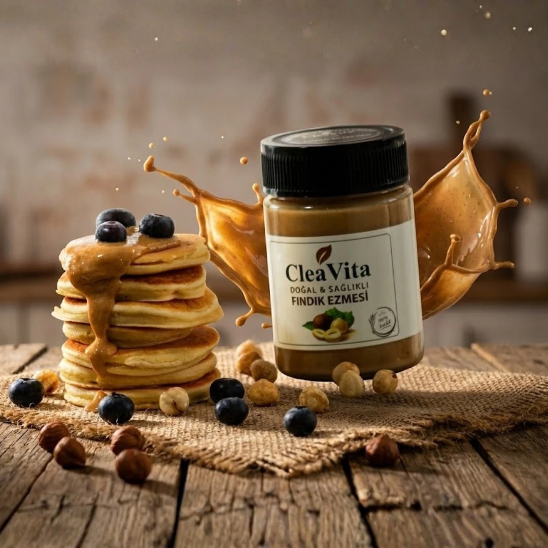 CleaVita 3'lü Paket %100 Doğal Fındık Ezmesi 300 g – Katkısız, Şekersiz, Saf Giresun Fındığı