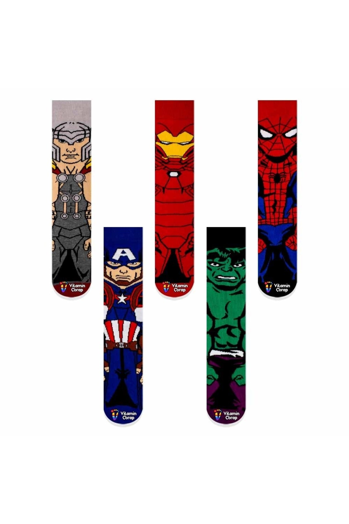 5'li Heroes Renkli Çorap Set