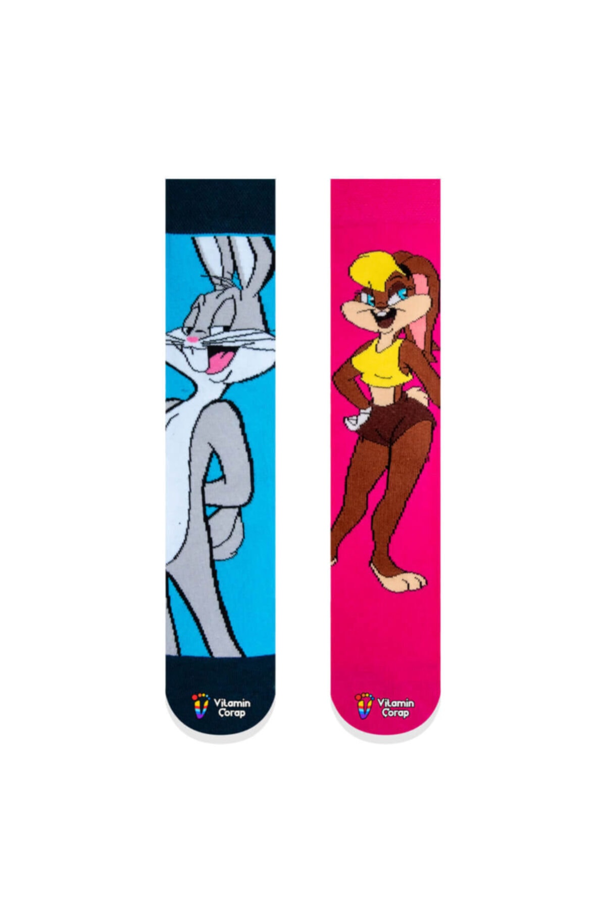 2'li Lola ve Bugs Bunny Renkli Çorap Set