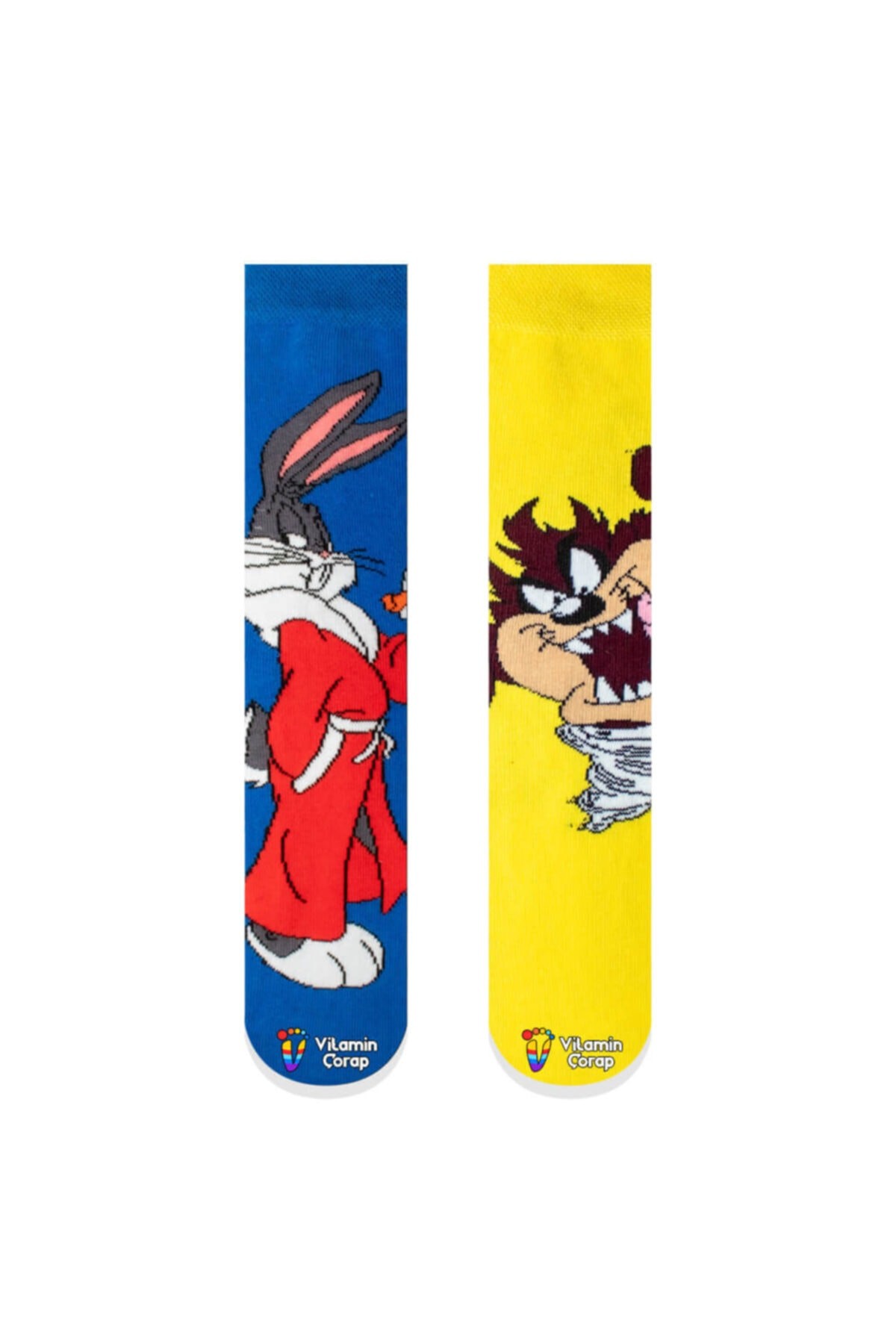 2'li Bugs Bunny & Tazmanya Renkli Çorap Set