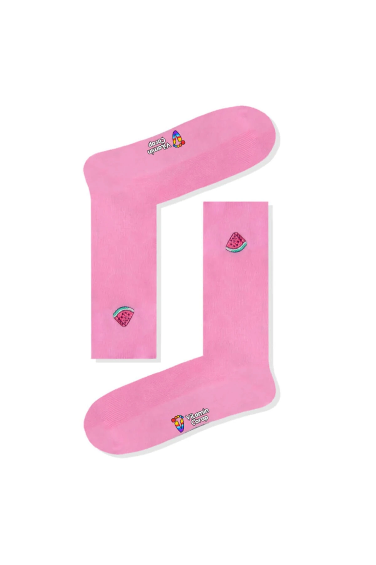 Karpuz Nakışlı Renkli Çorap