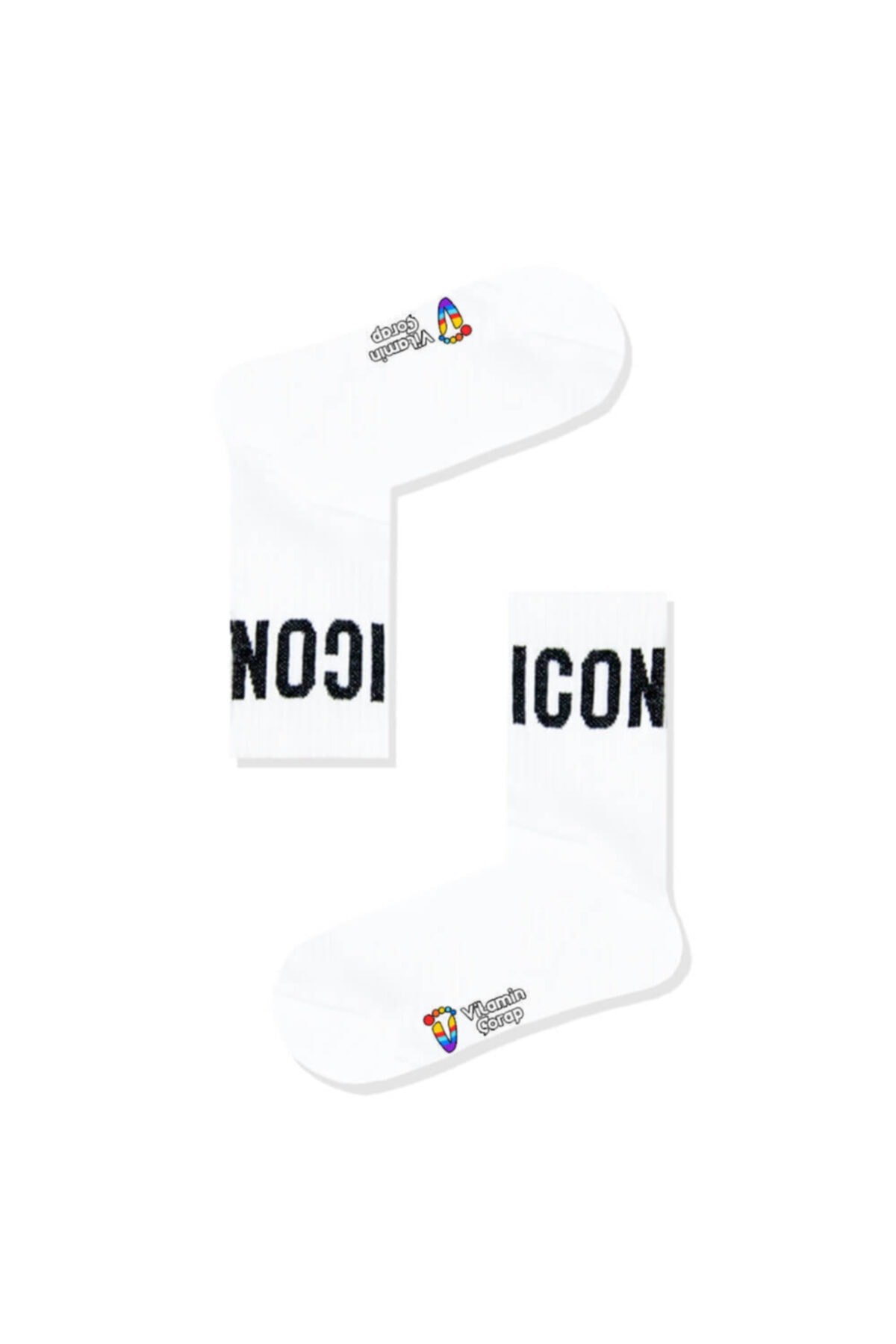 Icon Beyaz Atletik Çorap