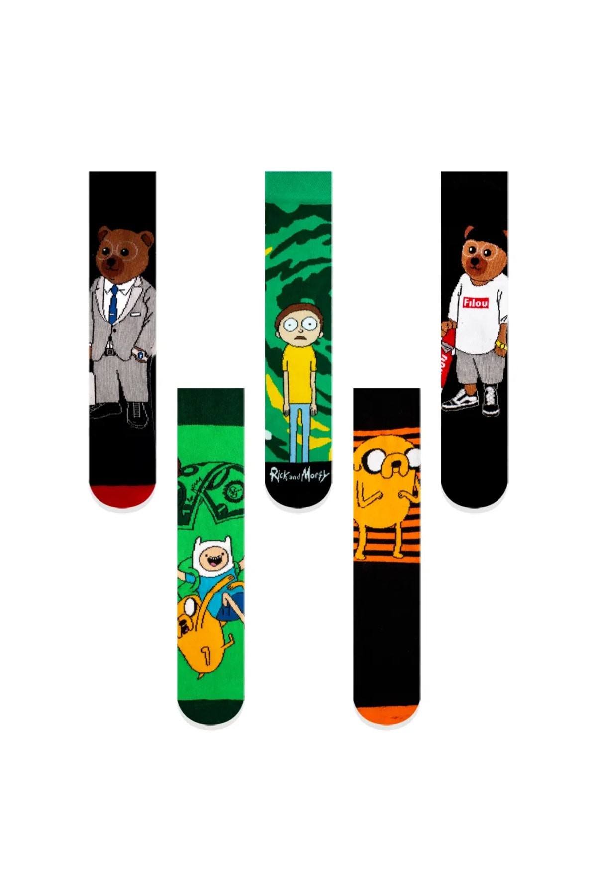 5'li Adventure Time Renkli Çorap Set