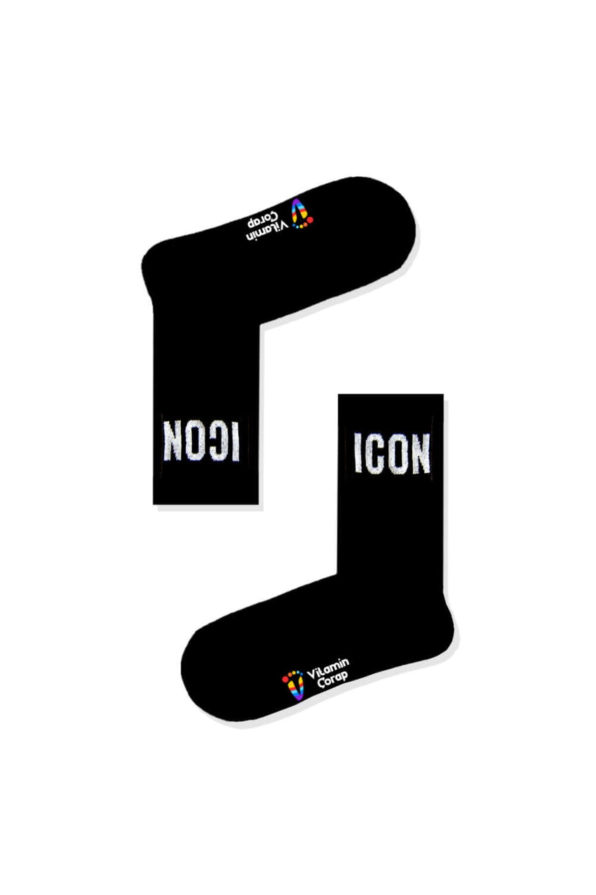 Icon Siyah Atletik Çorap